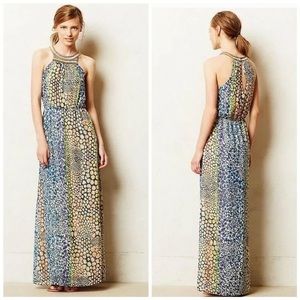 Anthropologie HD in Paris Mayacamas maxi dress with beading Size 4Petite